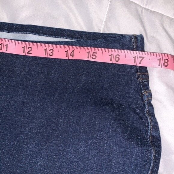 Denim & Co. Womens Plus Size 14P Dark Wash Stretch Denim Slim Leg Jeans Comforta - Picture 6 of 10